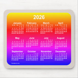 Mousepad Calendário Neon Rainbow 2026 de Janz 2 tons