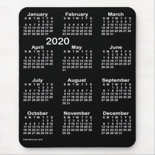 Mousepad Calendário Neon White Large Impressão de 2020 po