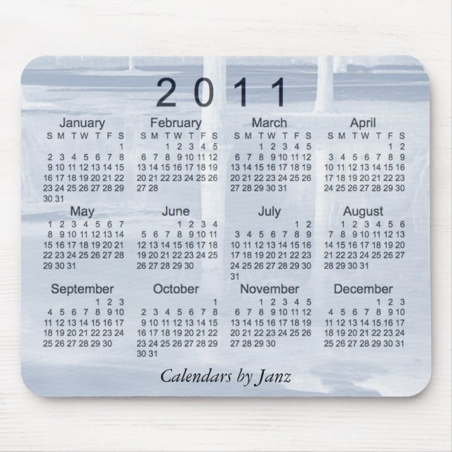 Mousepad Calendário Paisagístico 2011 (Frente)