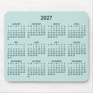 Mousepad Calendário Pastel para Teal Escuro 2027