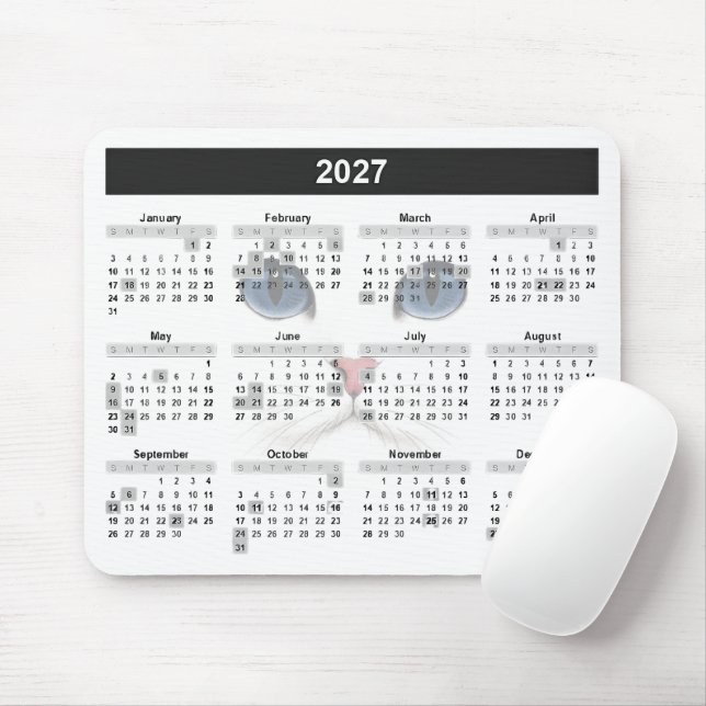 Mousepad Calendário Persa Branco 2027   (Com mouse)