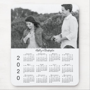 Mousepad Calendário Personalizado 2020 de Sua Foto e Nomes
