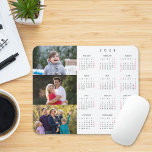 Mousepad Calendário Personalizado da Família de Colagem de<br><div class="desc">Crie seu próprio cheio personalizado, preto e branco 2024, colagem de fotos no ano 3, poeira do calendário anual e mousepad resistente a manchas, com o apoio não deslizante, para casa e escritório. Para personalizar, basta adicionar três de suas famílias favoritas / filhos / bebê / animais de estimação /...</div>