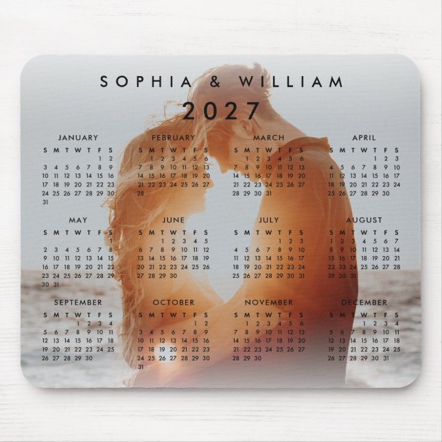 Mousepad Calendário Personalizado da Família Foto 2023 (Frente)