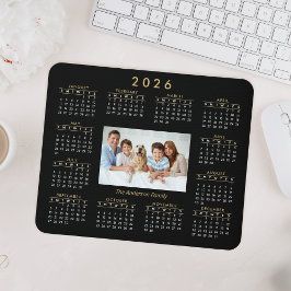 Mousepad Calendário Personalizado da Família Foto 2024
