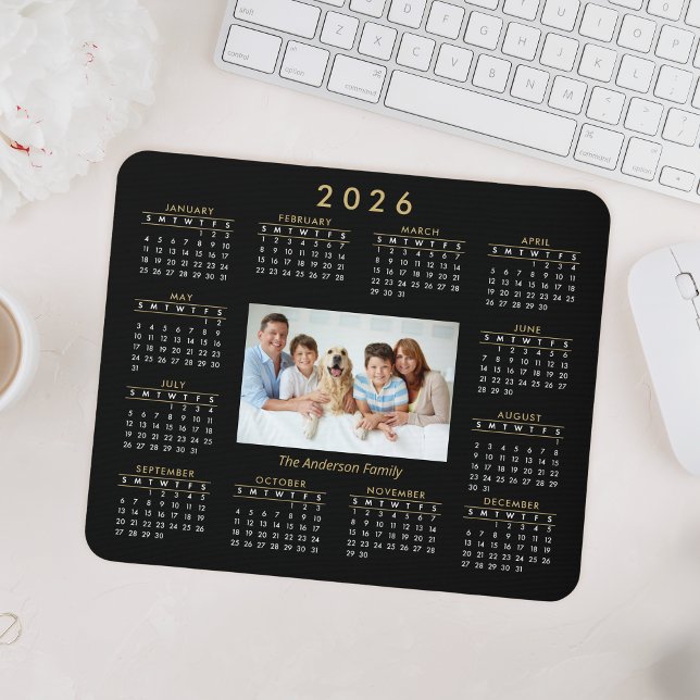 Mousepad Calendário Personalizado da Família Foto 2024 (Criador carregado)