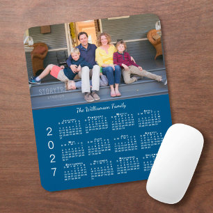 Mousepad Calendário Personalizado de Fotos Azul 2027