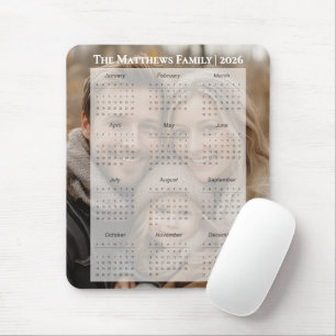 Mousepad Calendário Personalizado de Fotos com Nome da Famí