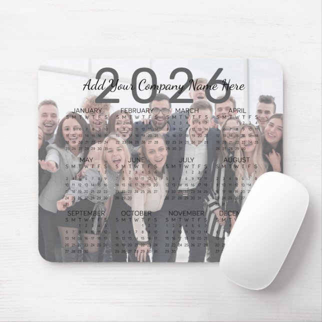 Mousepad Calendário Personalizado de Nome e Foto da Empresa (Com mouse)