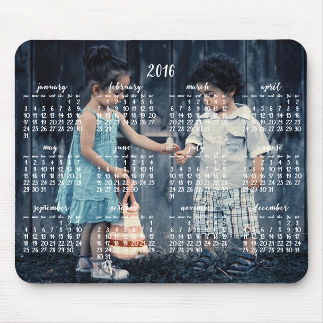 Mousepad Calendário Personalizado do Pad do Mouse 2016 (Frente)