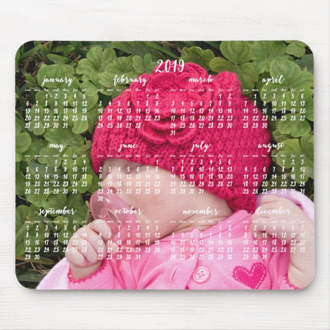Mousepad Calendário Personalizado do Pad do Mouse 2019 Adic (Frente)