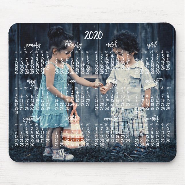 Mousepad Calendário Personalizado do Pad do Mouse 2020 (Frente)