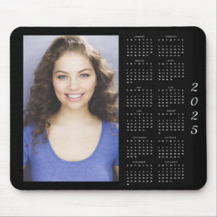 Mousepad Calendário Personalizado Moderno de Foto 2025