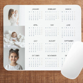 Mousepad Calendário Personalizado Pink 2025 do Pastel com F