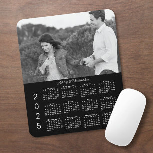 Mousepad Calendário Personalizado Preto 2025