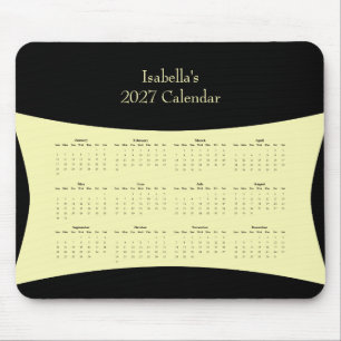 Mousepad Calendário Personalizável de 2027 em uma Página