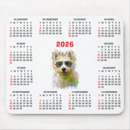 Mousepad Calendário Personalizável do Westie Cute 
