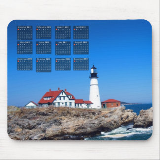 Mousepad Calendário principal do farol de Portland