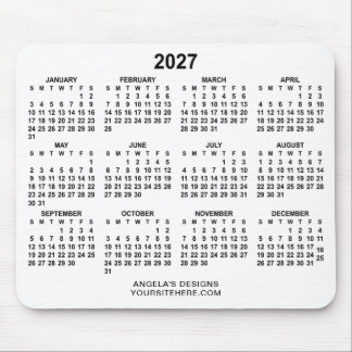Mousepad Calendário Promocional Preto e Branco 2027