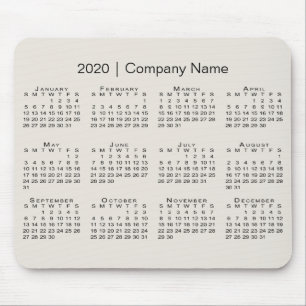 Mousepad Calendário Simples 2020 com Nome da Empresa em be