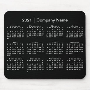 Mousepad Calendário Simples 2021 com Nome da Empresa em Pr