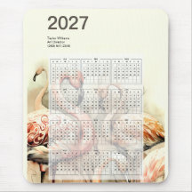 Calendário Tropical Rebanho Flamingo Vibrante 2027