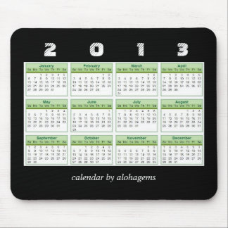 Mousepad Calendário Verde Floresta Tropical 2013