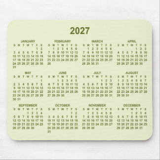 Mousepad Calendário Verde Lima Pastel 2027