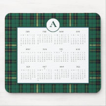 Calendário Xadrez Verde Monograma 2027
