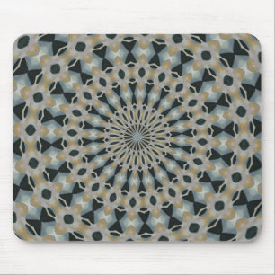 Mousepad Calêndula e Calidoscópio em Azul Turquesa