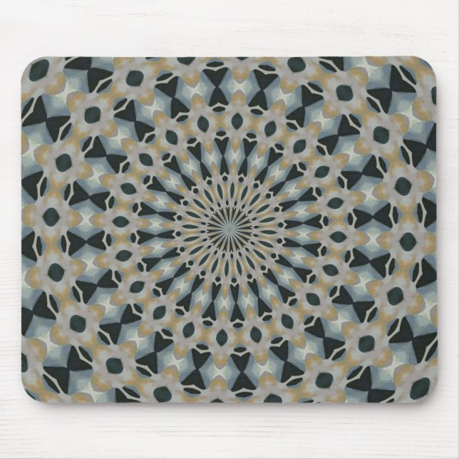 Mousepad Calêndula e Calidoscópio em Azul Turquesa (Frente)