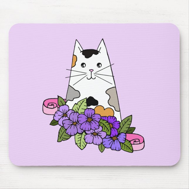 Mousepad Calico Cat Cute (Frente)