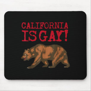 Mousepad Califórnia é gay, citação engraçada de urso, citaç