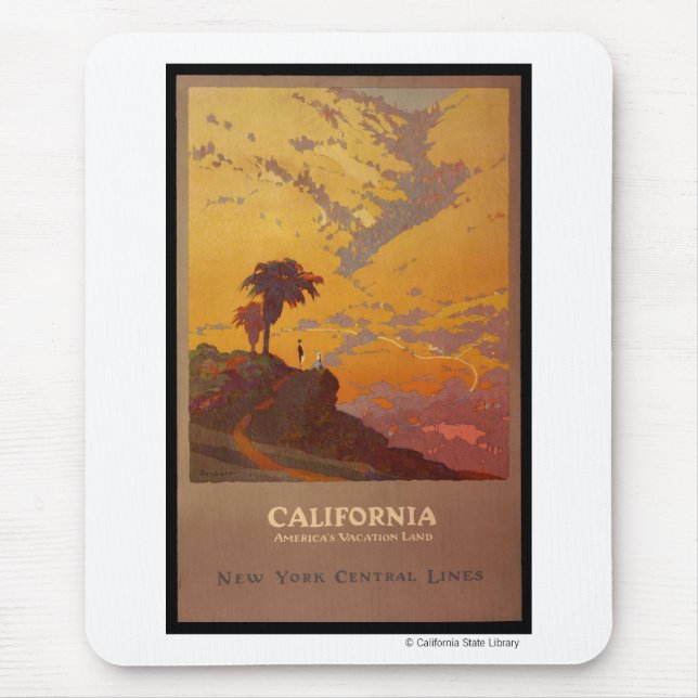 Mousepad Califórnia. Terra das férias de América (Frente)