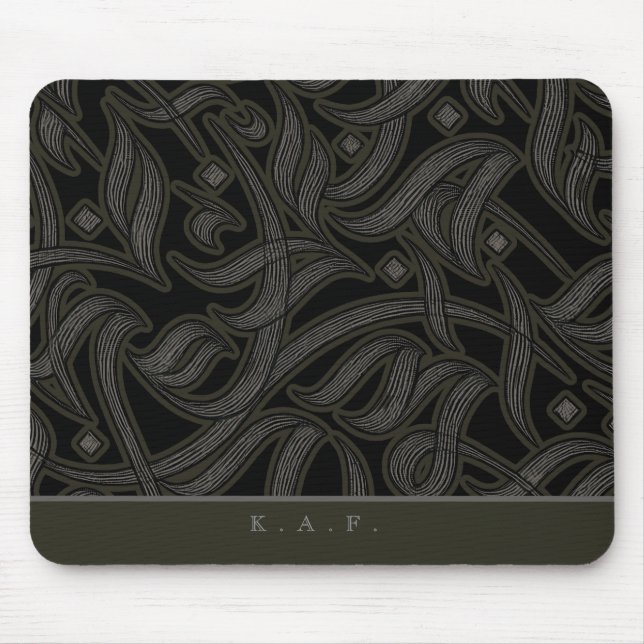 Mousepad Caligrafia Árabe em Obsidiana Preta Personalizada (Frente)