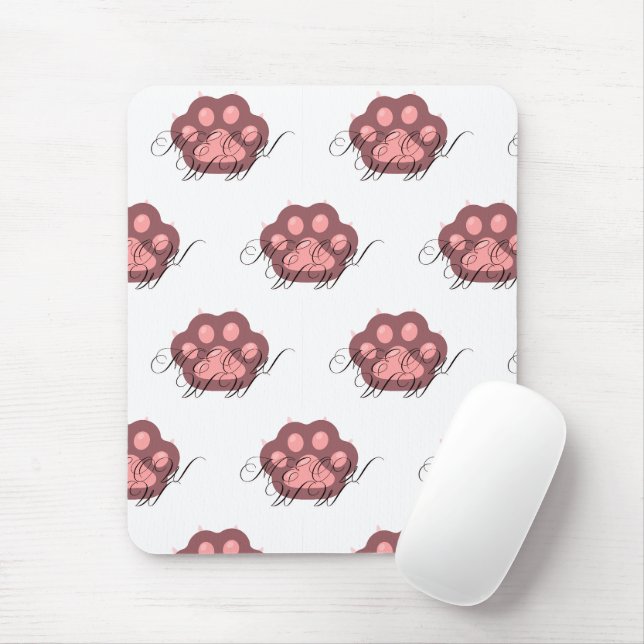 Mousepad Caligrafia "MEOW" - Gatinho Adorável (Com mouse)