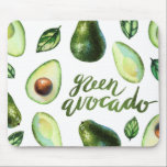 Mousepad Caligrafia Moderna da Aquarela Verde Avocado<br><div class="desc">Molde de aquarela com ilustrações de abacate e caligrafia moderna. Este abacate será perfeito como presente.</div>