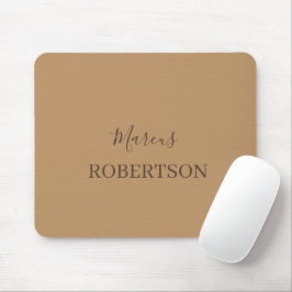 Mousepad Caligrafia monograma marrom minimalista profission