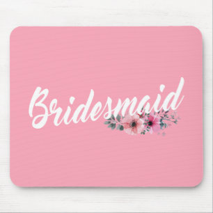Mousepad Caligrafia Simples de Casamento de Bridesmaid   Mo