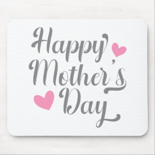 Mousepad Caligrafia simples e feliz do Dia de as mães Pad