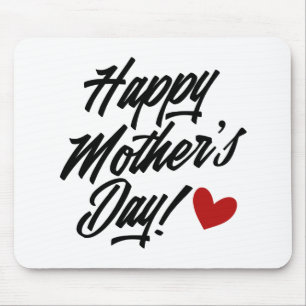 Mousepad Caligrafia simples e feliz do Dia de as mães Pad