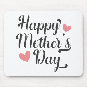 Mousepad Caligrafia simples e feliz do Dia de as mães Pad
