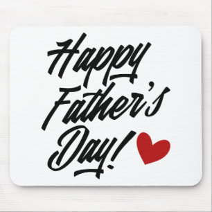 Mousepad Caligrafia simples e feliz do Dia de os pais Pad