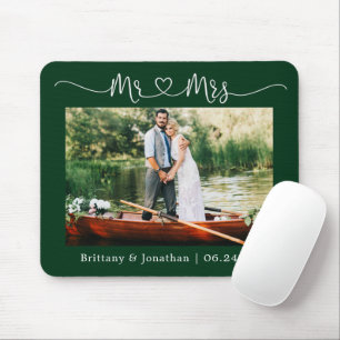 Mousepad Calliografia Heart Sr.ª Wedding Green