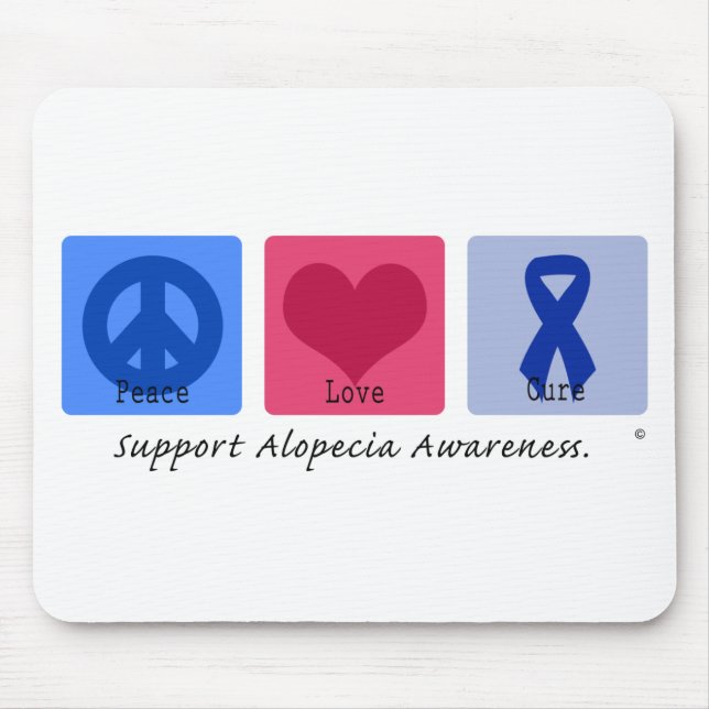 Mousepad Calvície da cura do amor da paz (Frente)