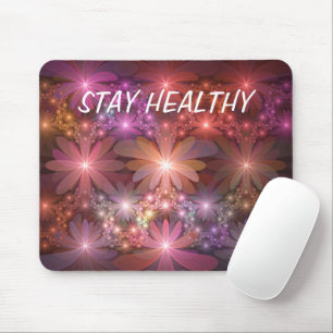 Mousepad Cama De Flores Arte Fractal Abstrato brilhante Col