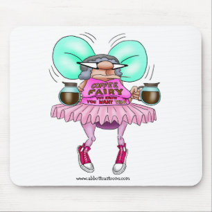 Mousepad Camada De Fada De Café Engraçado