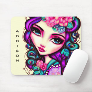 Mousepad Camada de Rato Artístico Para Rapariga Branca