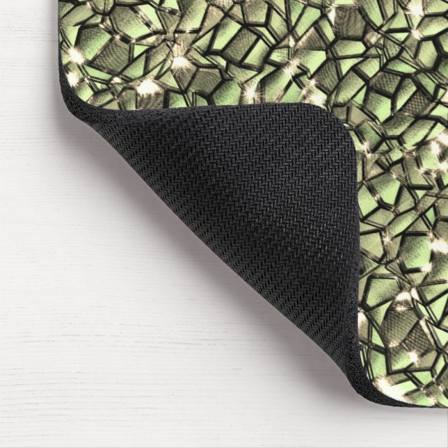 Mousepad Camadas de mosaico e faíscas de sépia esverdeada g (Canto)