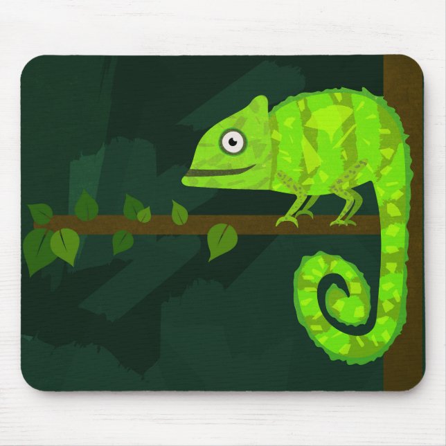 Mousepad Camaleão verde fofo (Frente)